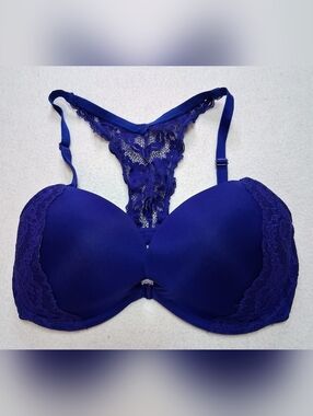 La SENZA Royal Blue Lace Racerback Push-Up Bra